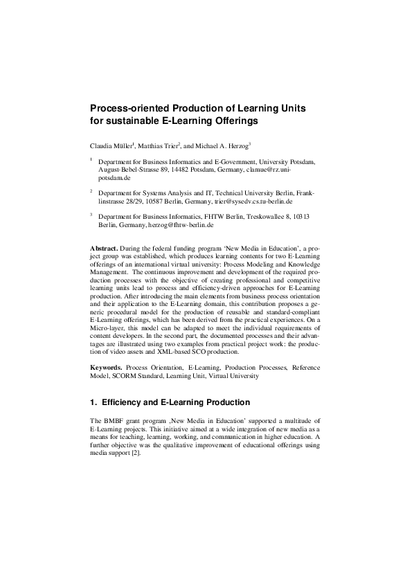 (PDF) Process-Oriented Production of Learning Units for Sustainable E ...