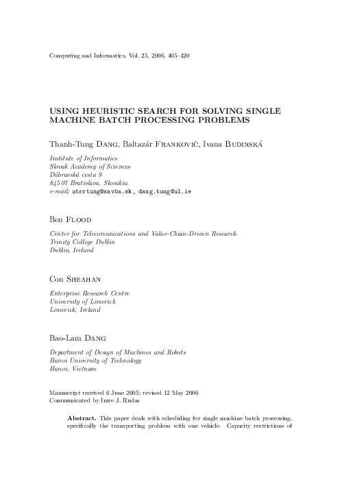 (PDF) Using Heuristic Search for Solving Single Machine Batch ...