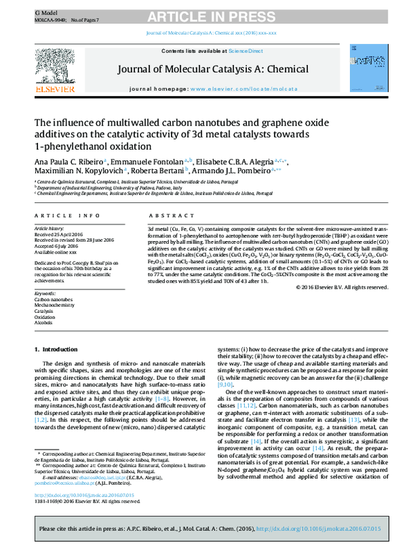 (PDF) The influence of multiwalled carbon nanotubes and graphene oxide ...