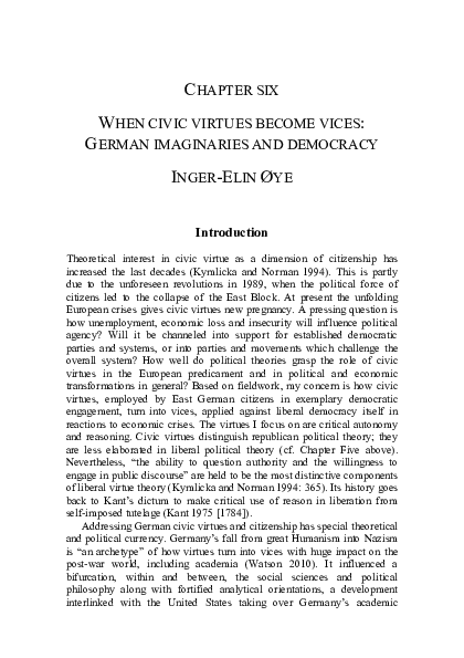 Civic virtues of citizenship examples picture