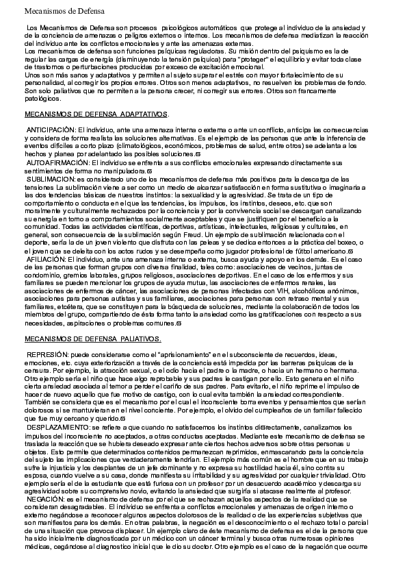 (DOC) Mecanismos de Defensa Barbara Avila