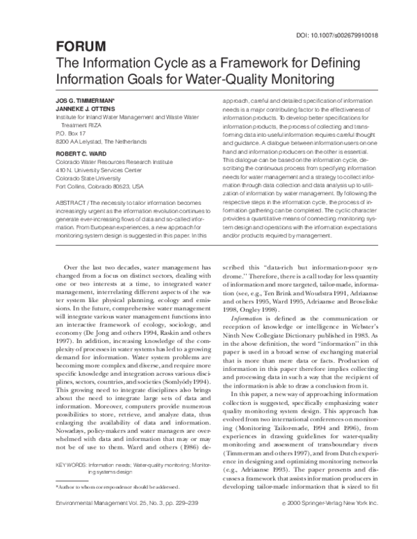 (PDF) The Information Cycle as a Framework for Defining Information
