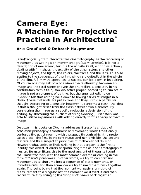 (DOC) Camera Eye: a machine for projective practice in architecture