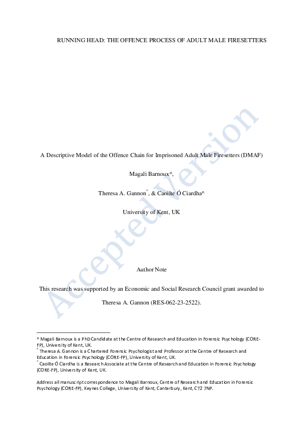 (PDF) A descriptive model of the offence chain for imprisoned adult ...