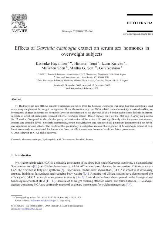 garcinia cambogia research papers pdf
