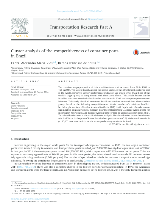 PDF) Cluster analysis of the competitiveness of container