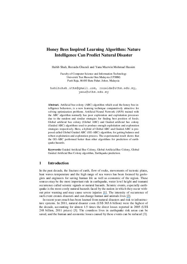 (PDF) Honey Bees Inspired Learning Algorithm: Nature Intelligence Can ...