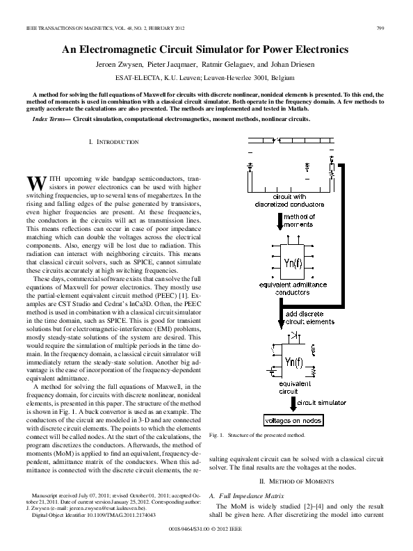 (PDF) An Circuit Simulator for Power Electronics