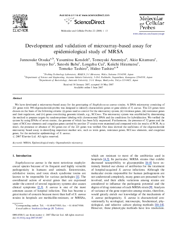 (PDF) Development and validation of microarray-based assay for ...