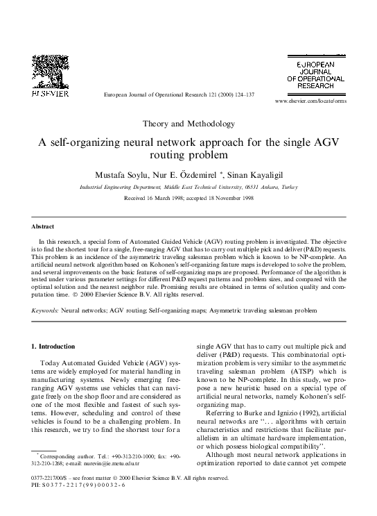 (PDF) A self-organizing neural network approach for the single AGV ...