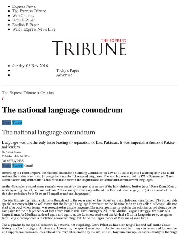 (PDF) The national language conundrum