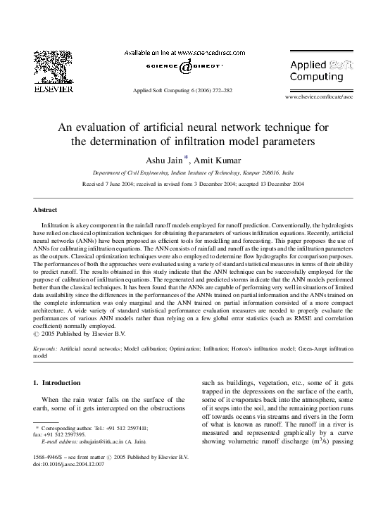 (PDF) An evaluation of artificial neural network technique for the ...