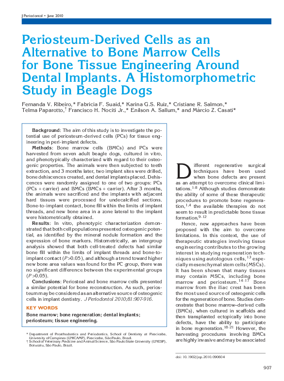 (PDF) PeriosteumDerived Cells as an Alternative to Bone Marrow Cells
