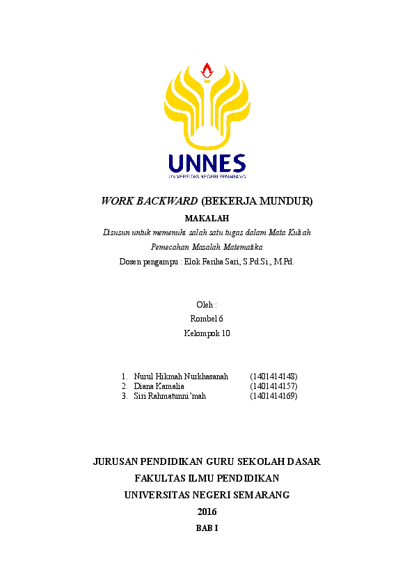 Doc Work Backward Bekerja Mundur Nurul Hikmah Academia Edu