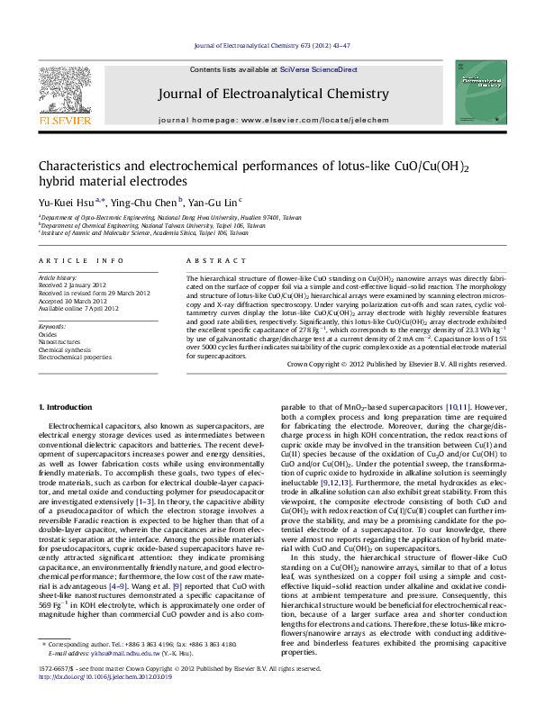 (PDF) Characteristics and Electrochemical Performance of ...