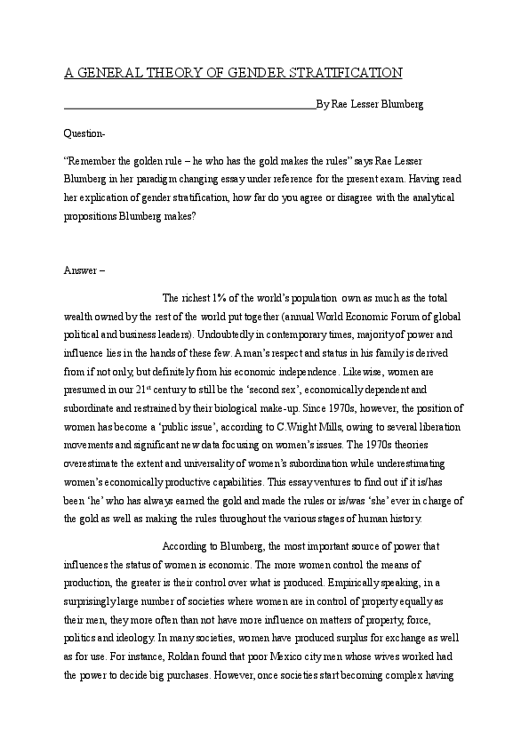 Gender stratification slideshare picture