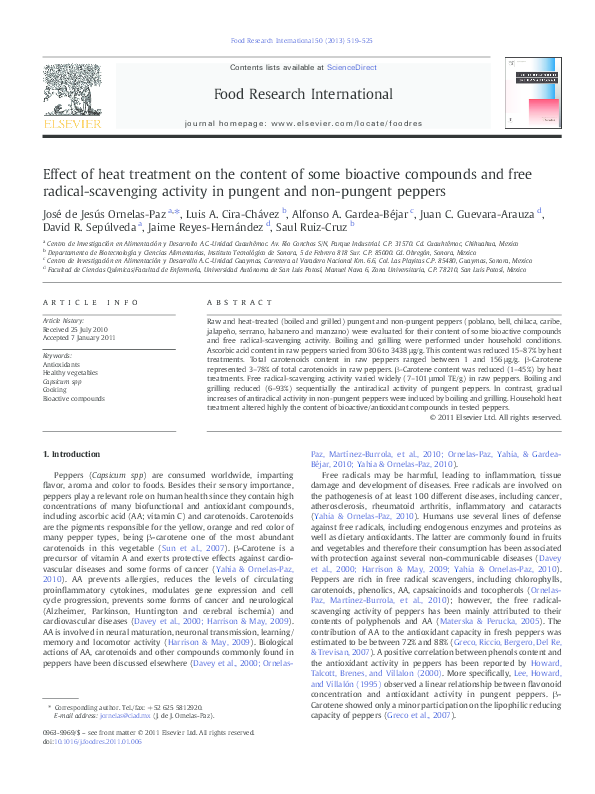 (PDF) Effect of heat treatment on the content of some bioactive ...
