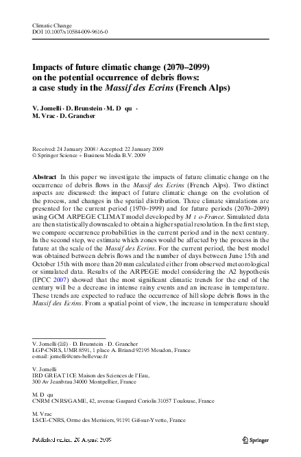 (PDF) Impacts of future climatic change (2070–2099) on the potential ...