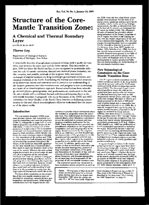 (PDF) Structure of the core-mantle transition zone