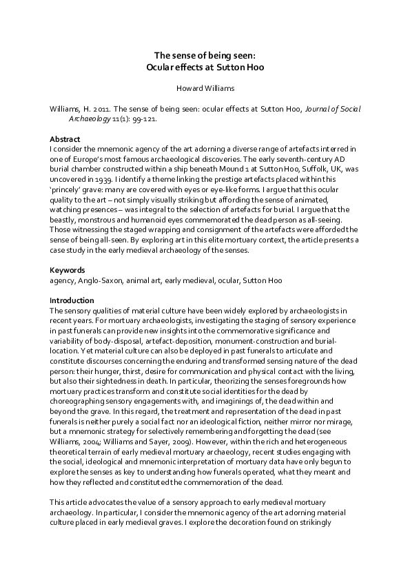 The sense of being seen: ocular effects at Sutton Hoo