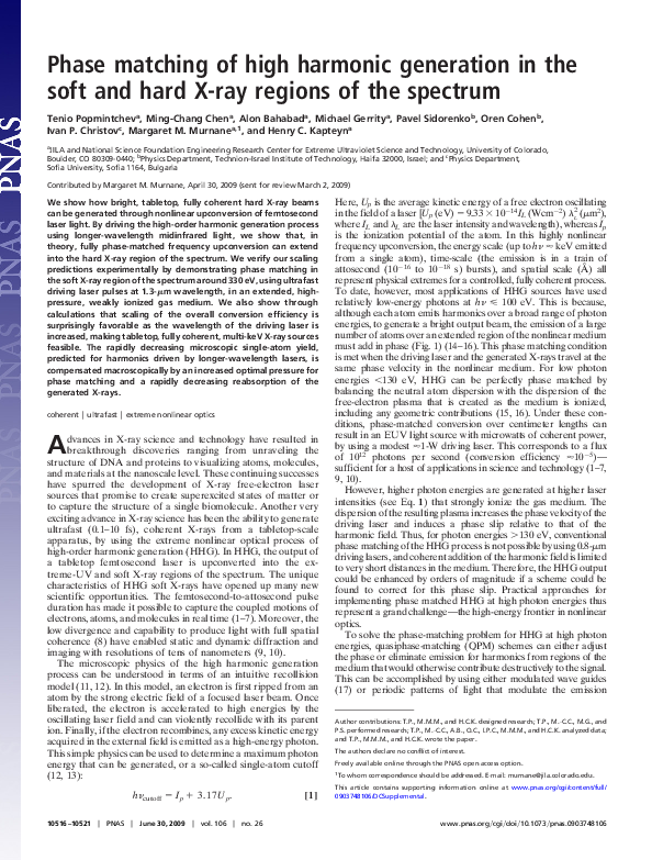 (PDF) Phase matching of high harmonic generation in the soft and hard X ...