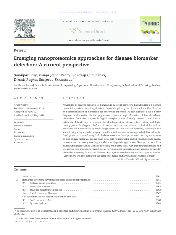 (PDF) Emerging nanoproteomics approaches for disease biomarker ...