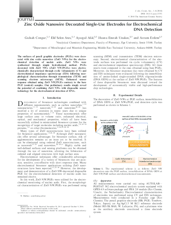 (PDF) Zinc Oxide Nanowire Decorated Single-Use Electrodes for ...