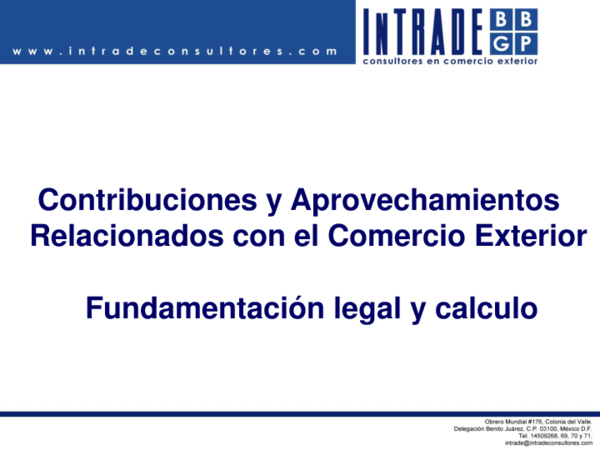 (PDF) Contribuciones y Aprovechamientos Relacionados con el Comercio