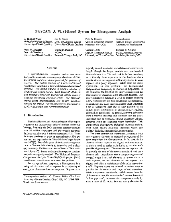 (PDF) BioSCAN: A VLSI-Based System for Biosequence Analysis