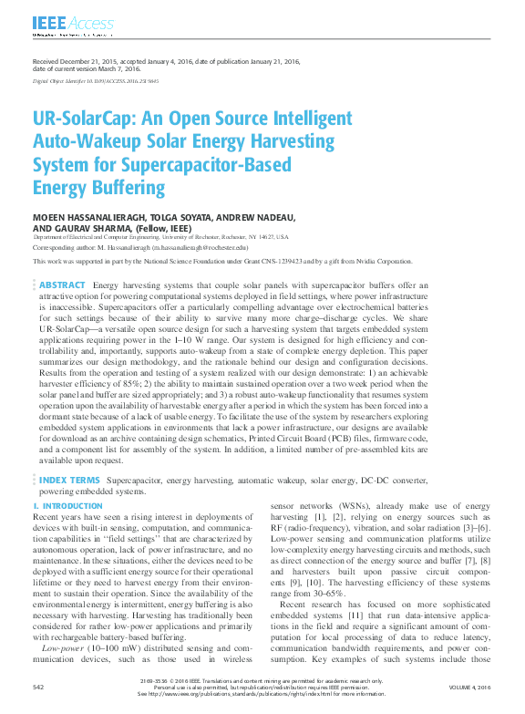 (PDF) UR-SolarCap: An Open Source Intelligent Auto-Wakeup Solar Energy ...