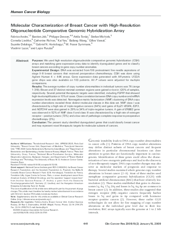 (PDF) Molecular Characterization of Breast Cancer with High-Resolution ...