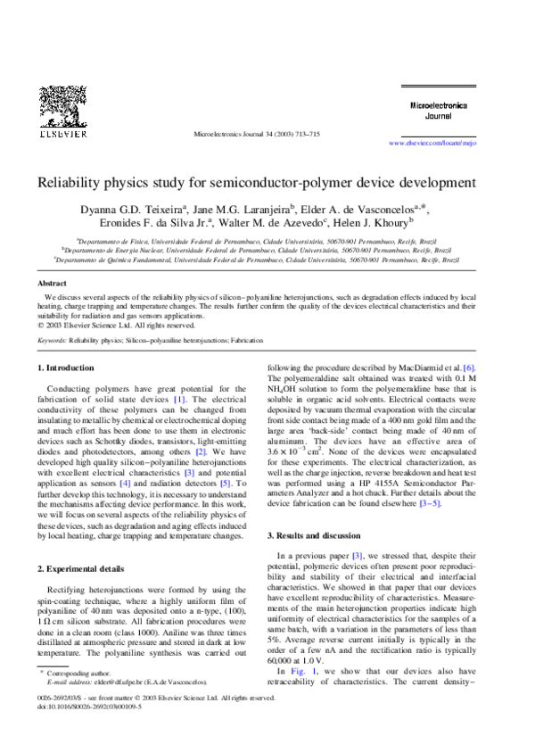 (PDF) Reliability physics study for semiconductor-polymer device ...