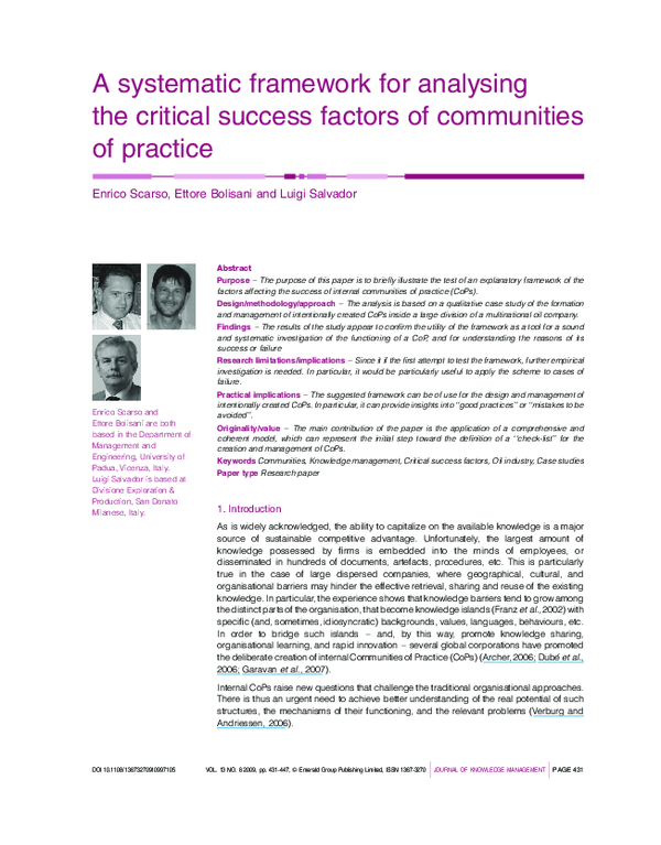 (PDF) A systematic framework for analysing the critical success factors ...