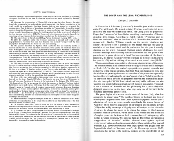 (PDF) The Lover and the Lena: Propertius 4.5