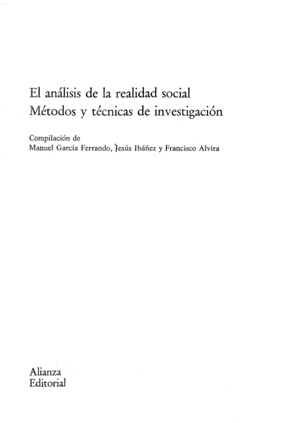 (PDF) El análisis de la realidad social Métodos y técnicas de ...