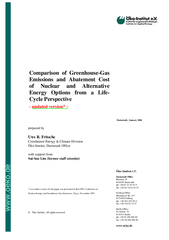 (PDF) Comparison of Greenhouse-Gas Emissions and Abatement Cost of ...