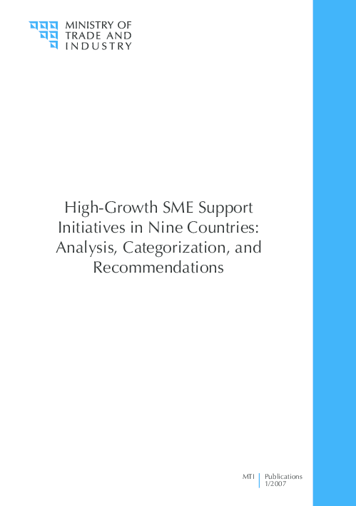 (PDF) High-growth SME Support Initiatives in Nine Countries: Analysis ...