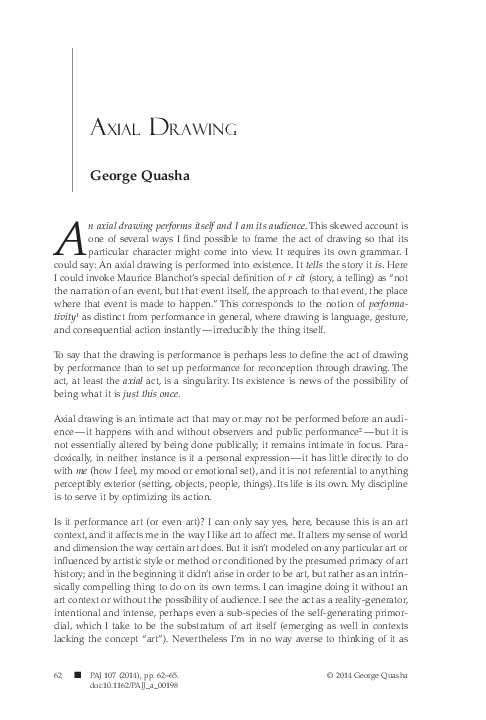 (PDF) Axial Drawing (Drawing as Performance)
