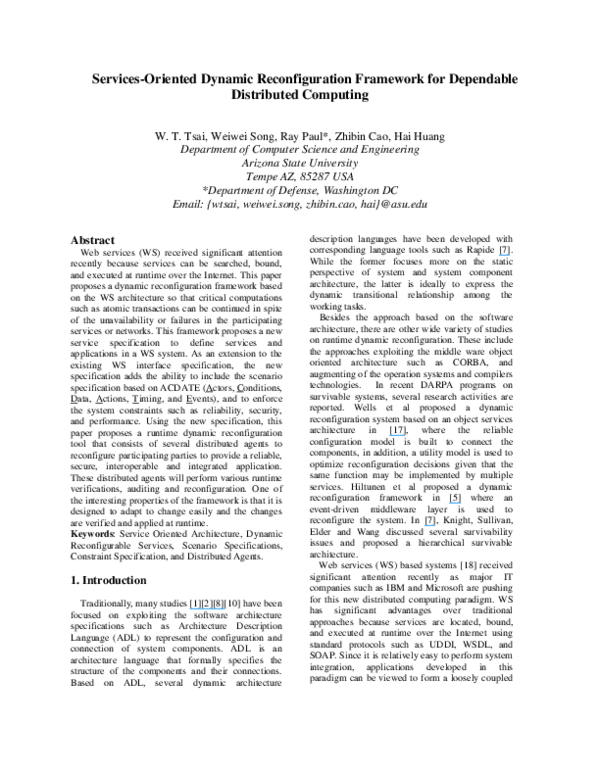 (PDF) Services-Oriented Dynamic Reconfiguration Framework for ...