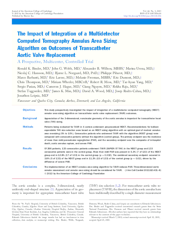 (PDF) The Impact of Integration of a Multidetector Computed Tomography ...
