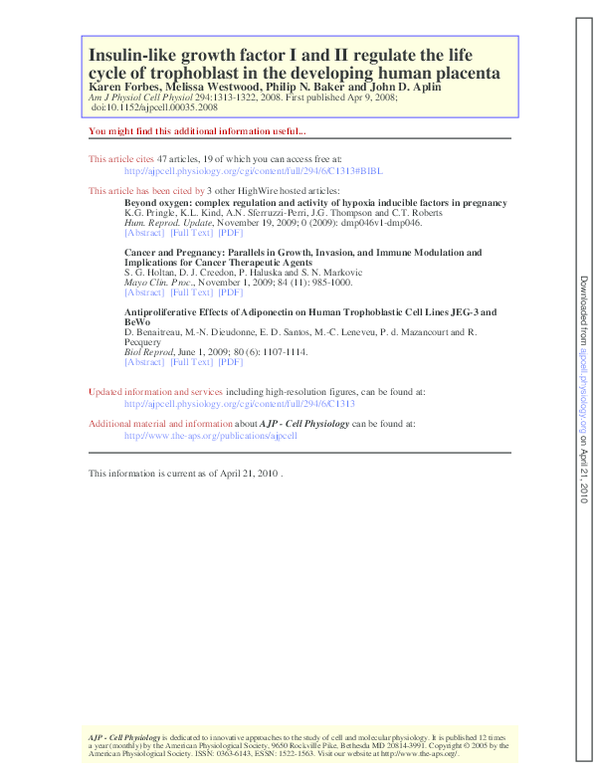 (PDF) Insulin-like growth factor I and II regulate the life cycle of ...
