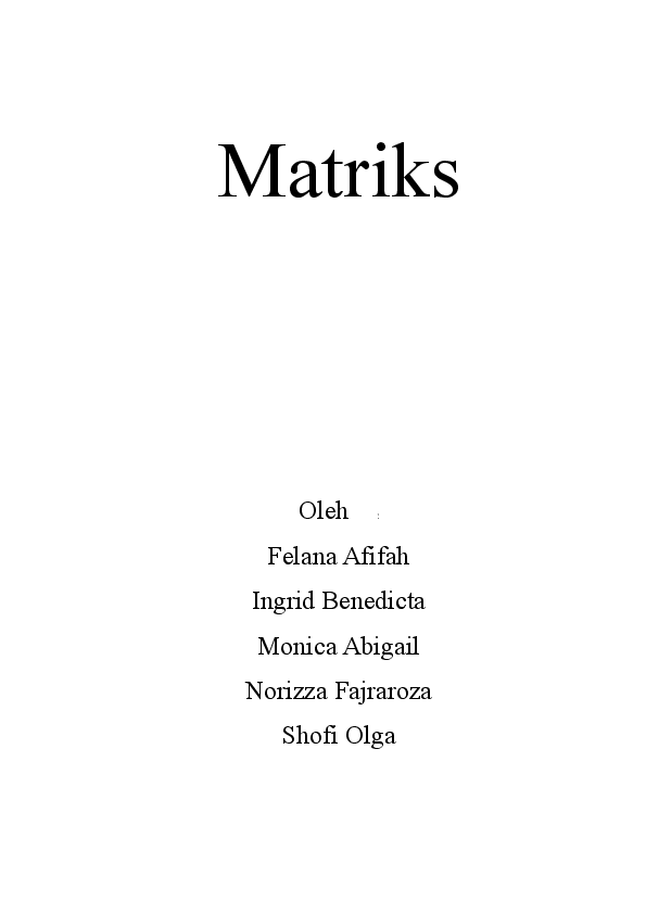 Doc Matriks Doc Norizza Fajraroza Academia Edu