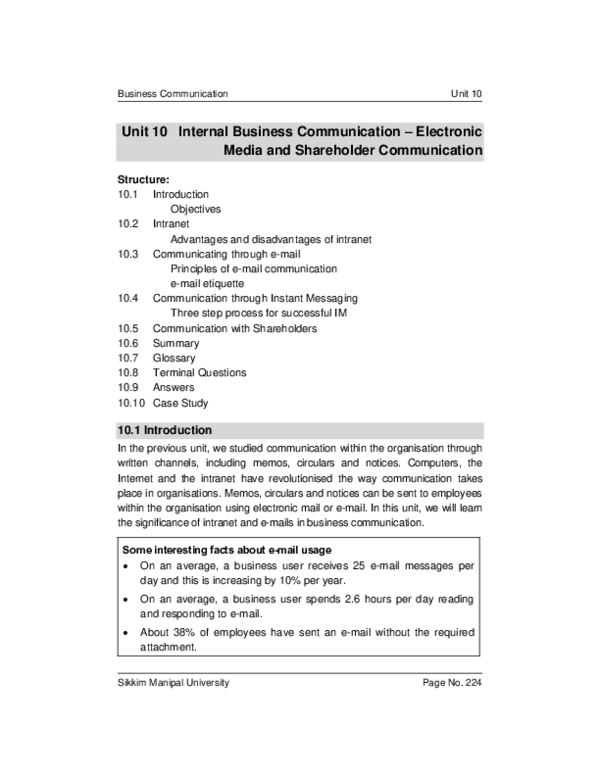 (PDF) Unit 10 IBC Electronic Media and Shareholder Communication kriti nauman khan Academia.edu