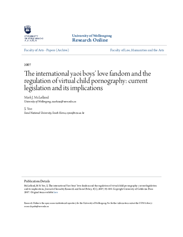 PDF) The International yaoi boys&rsquo; love fandom and the regulation 