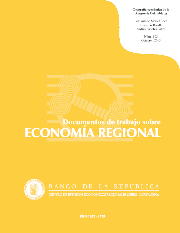 (PDF) Geografía económica de la Amazonia colombiana