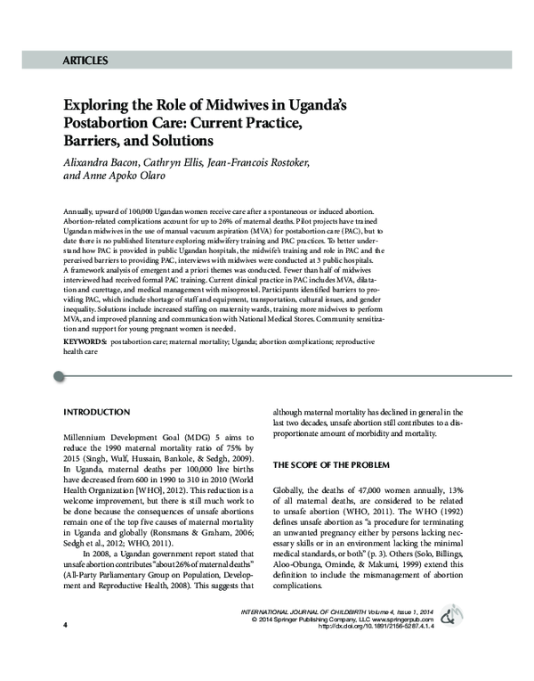 (PDF) Exploring the Role of Midwives in Uganda's Postabortion Care ...
