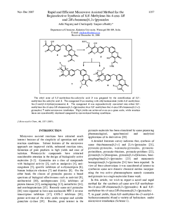 (PDF) Rapid and efficient microwave assisted method for the ...