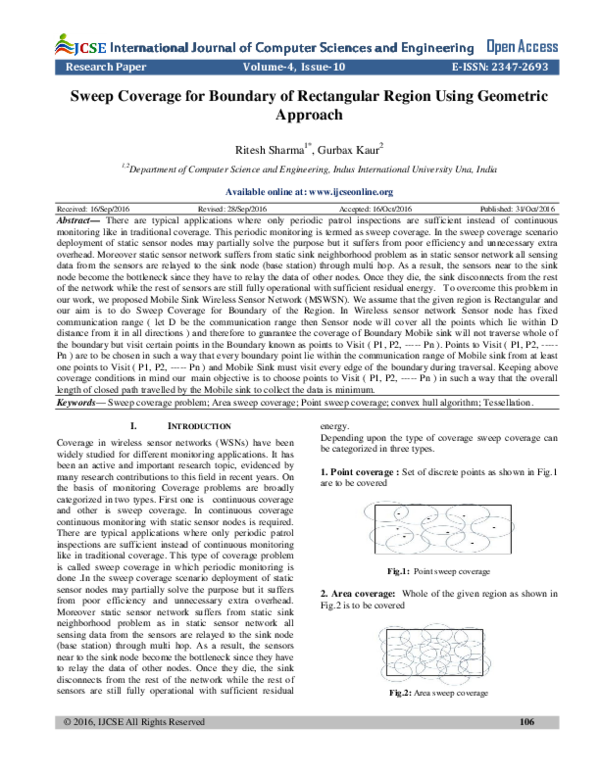 (PDF) Sweep Coverage for Boundary of Rectangular Region Using Geometric ...