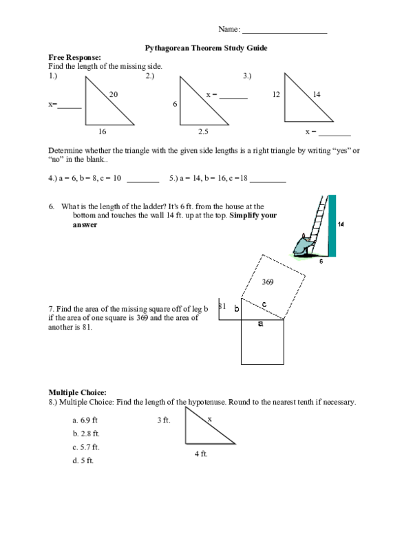 DOC Pythagorean Theorem Study Guide Mark Aguilos Academia edu DOC Pythagorean Theorem Study Guide Mark Aguilos Academia edu