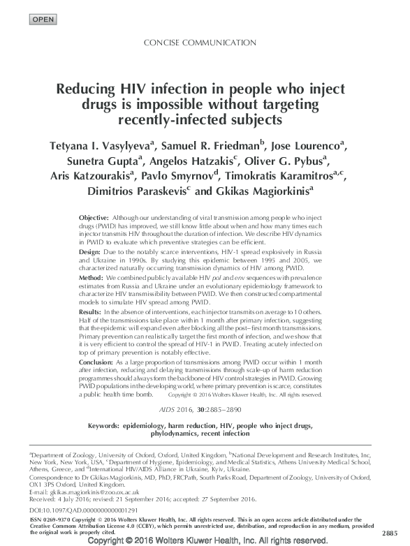 (PDF) Reducing HIV infection in people who inject drugs is impossible ...